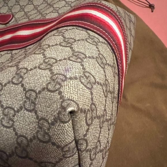 Gucci purple stripe monogram coated canvas tote - Picture 9 of 16